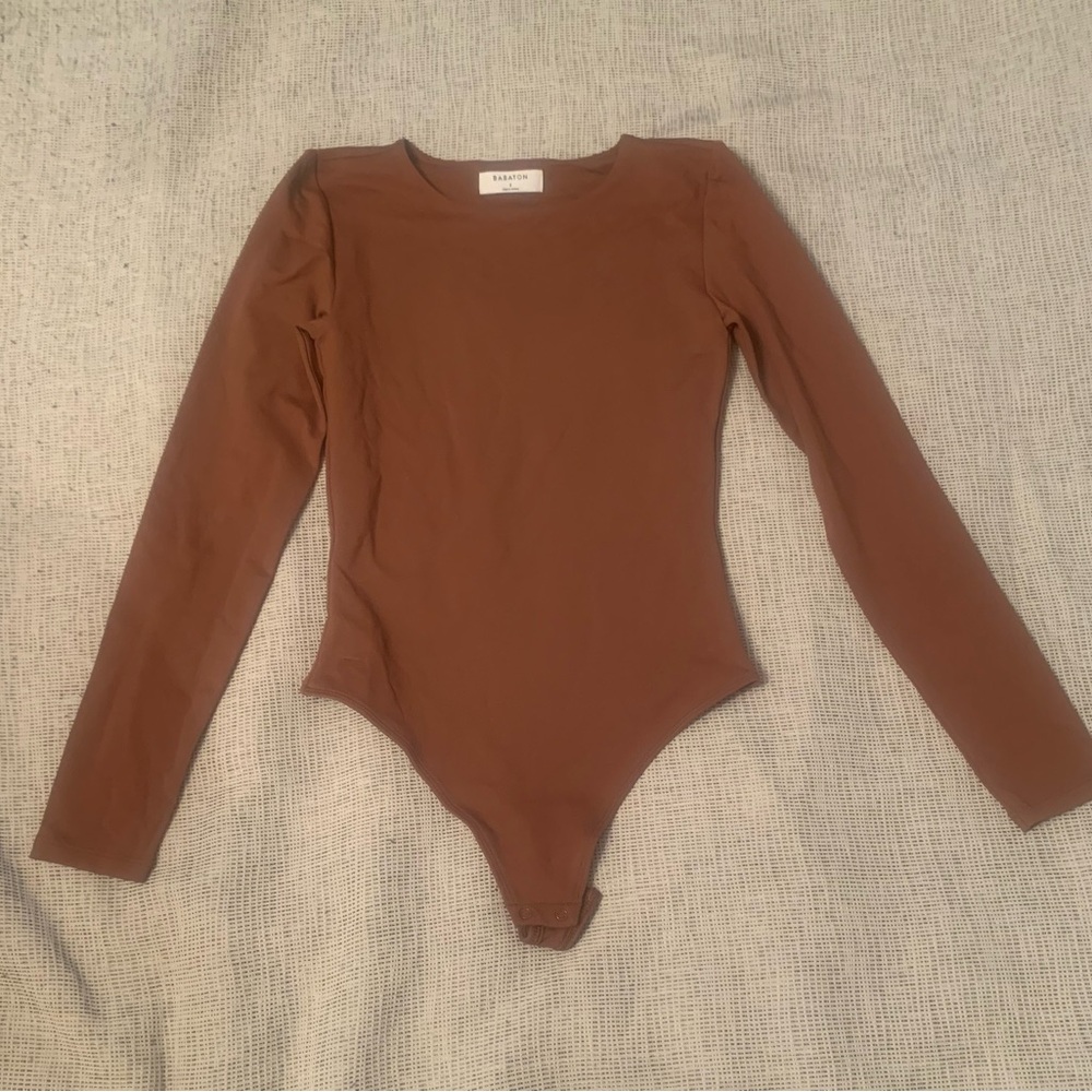 Babaton Brown Bodysuit Long Sleeve - S